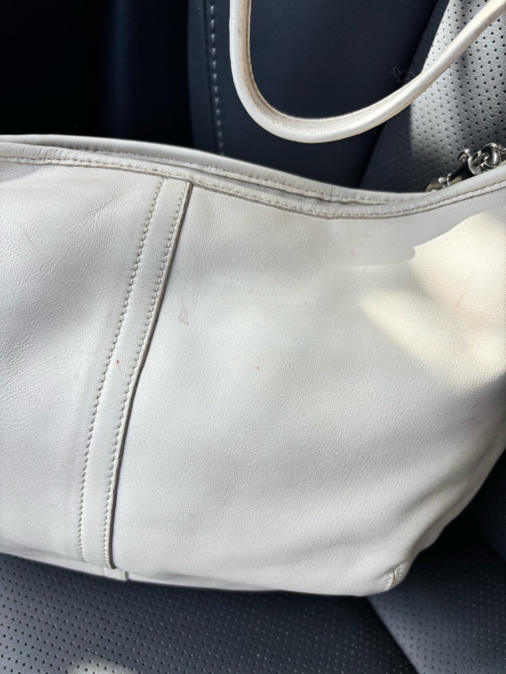 Coach Ergo White Leather Shoulder Bag Y2K Minimalist - Picture 5 of 11
